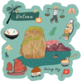 Vietnam Travel Landmark Illustrations Sticker