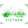 Vietnam Travel Landmarks Green Sticker