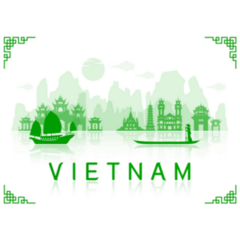 Vietnam Travel Landmarks Green Sticker