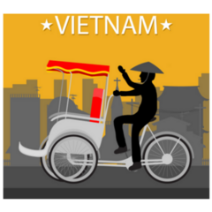 Vietnam Tricycle Illustration Sticker