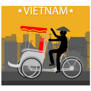 Vietnam Tricycle Illustration Sticker