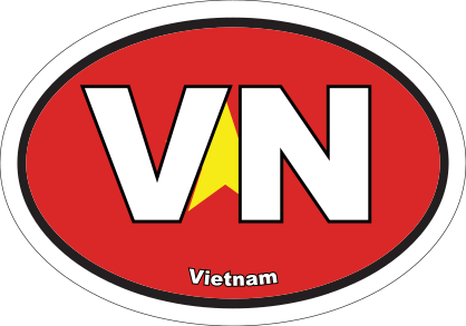 Vietnam Vn Flag Oval Sticker