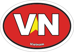 Vietnam Vn Flag Oval Sticker