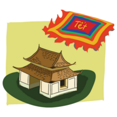 Vietnamese Festival Flags Sticker