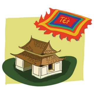 Vietnamese Festival Flags Sticker