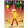 Vietnamese Woman Carrying Fruit Baskets Sticker