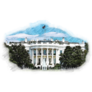 View Of The White House In Washington Dc Illustration Sticker