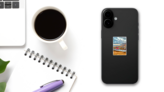 Vik Iceland Poster Sticker on a Phone (New) example