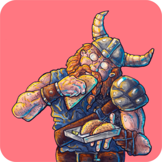 Viking Eating Tacos Sticker