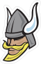 Viking with Blonde Beard Mascot Sticker