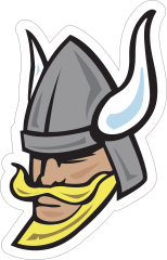 Viking with Blonde Beard Mascot Sticker