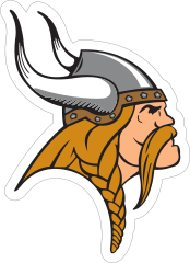 Viking with Braided Hair Mascot Sticker