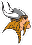 Viking with Braided Hair Mascot Sticker