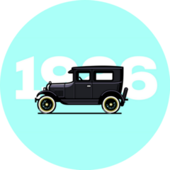 Vintage 1926 Automobile Retro Car Illustration Sticker