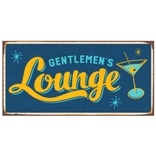 Vintage 1950s Gentlemens Lounge Cocktail Sticker