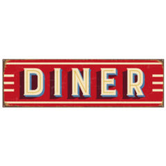 Vintage 1950s Metal Diner Sign Sticker
