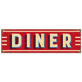 Vintage 1950s Metal Diner Sign Sticker