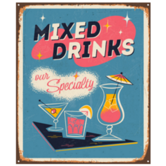 Vintage 1950s Mixed Drinks Our Specialty Sticker
