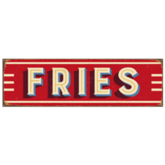 Vintage 1950s Style Fries Sign Sticker