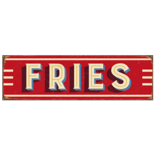 Vintage 1950s Style Fries Sign Sticker