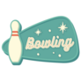 Vintage 50s Bowling Sign Illustration Sticker