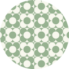 Vintage 70s Green Geometric Flower Pattern Sticker 