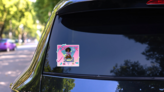 Vintage 70s Style Disco Roller Theme Sticker on a Rear Car Window (New) example