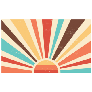 Vintage 70s Style Sunset Sticker