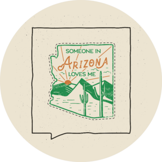 Vintage Adventure Arizona Badge Illustration Sticker