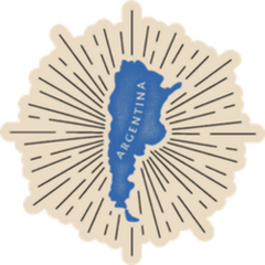 Vintage Argentina Map Grunge Sticker