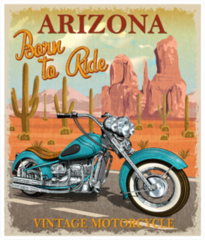 Vintage Arizona Born To RIde Motorcycle Sticker