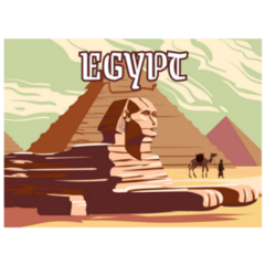 Vintage Banner Ancient Sphinx, Egypt Pharaoh Pyramids Sticker