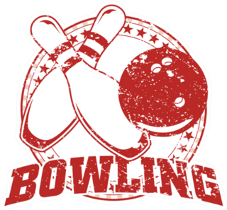 Vintage Bowling Design Sticker