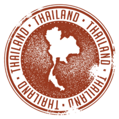 Vintage Burgundy Thailand Country Stamp Sticker