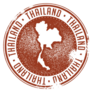 Vintage Burgundy Thailand Country Stamp Sticker