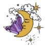Vintage Celestial Crystal Moon Sticker