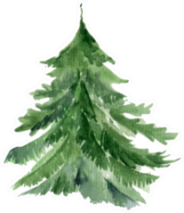 Vintage Christmas Card With Tree Sticker