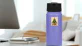 Vintage Christmas Tree With Gifts Sticker on a Water Bottle (New) example