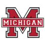 Vintage College Font Michigan Sticker