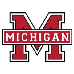 Vintage College Font Michigan Sticker