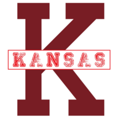 Vintage College Typography Kansas Sticker