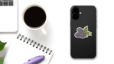 Vintage Color Blackberry Sticker on a Phone (New) example