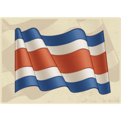 Vintage Costa Rica Flag Sticker