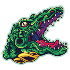 Vintage Crocodile/Alligator Head Sticker