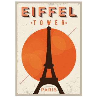 Vintage Eiffel Tower Paris Poster Sticker