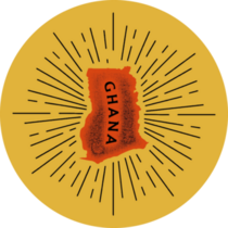 Vintage Ghana Map Sticker