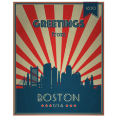 Vintage Greeting Card Boston, Massachusetts Sticker
