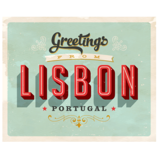 Vintage Greeting Card - Lisbon, Portugal Sticker