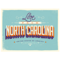 Vintage Greeting Card Love From North Carolina Sticker