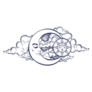 Vintage Hand Drawn Celestial Moon Sticker